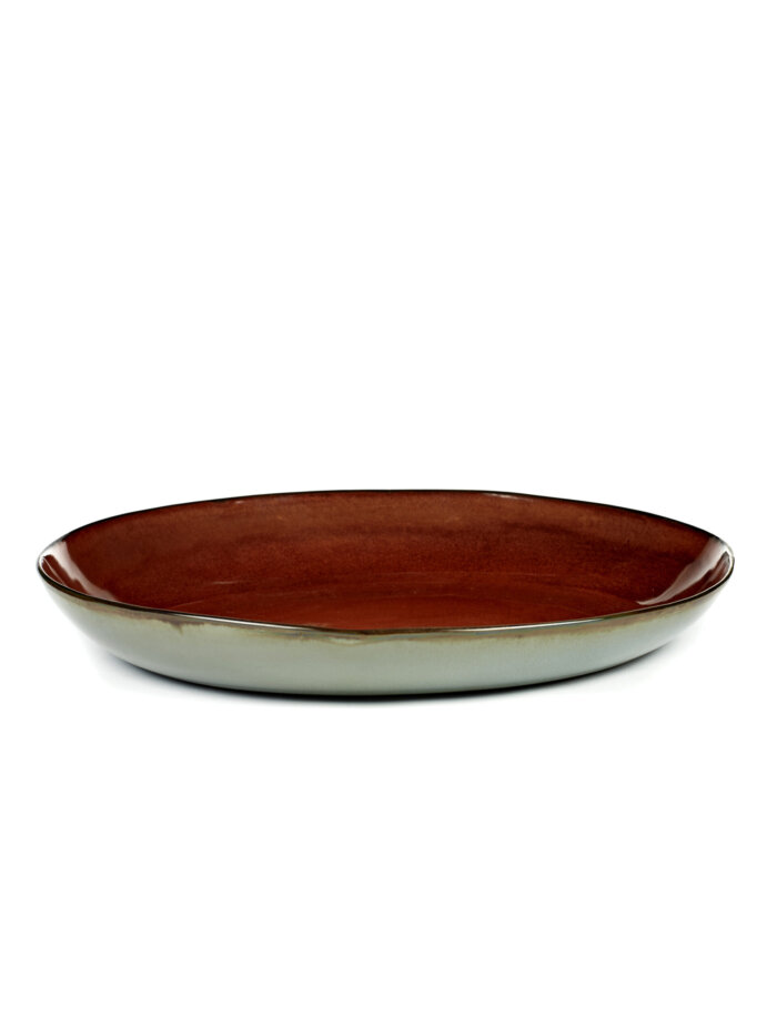 SERVING TRAY D35,5 H6 RUST / SMOKEY BLUE