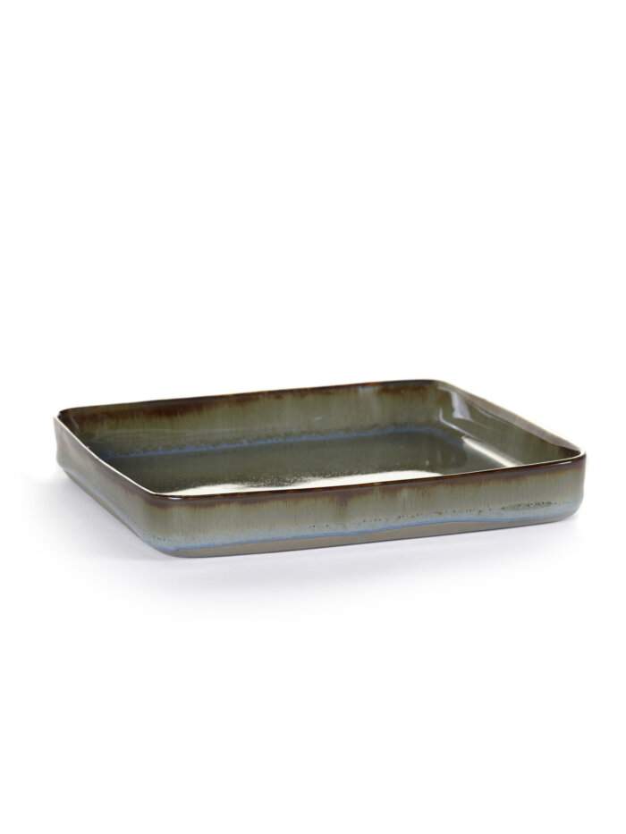 SQUARE PLATE 18X18 H2,4 CM SMOKEY BLUE