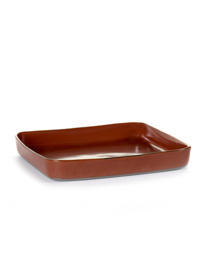 SQUARE PLATE 18X18 H2,4 CM RUST