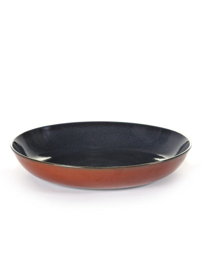PASTA PLATE D23,5 H4,5 CM DARK BLUE/RUST