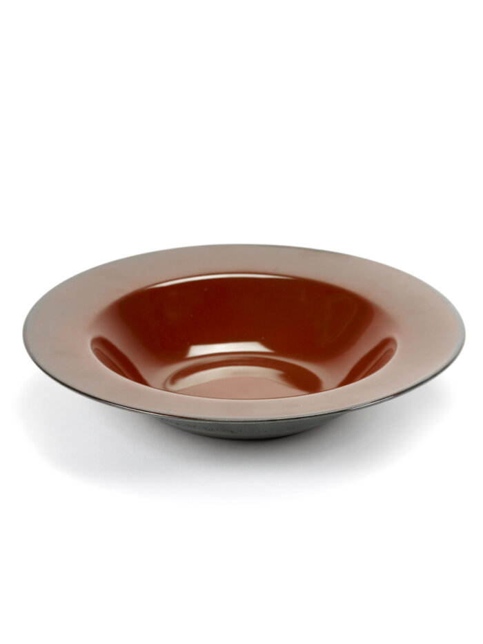 DEGUSTATION LARGE ROUND D27,3 H5,3 CM RUST/SMOKEY BLUE
