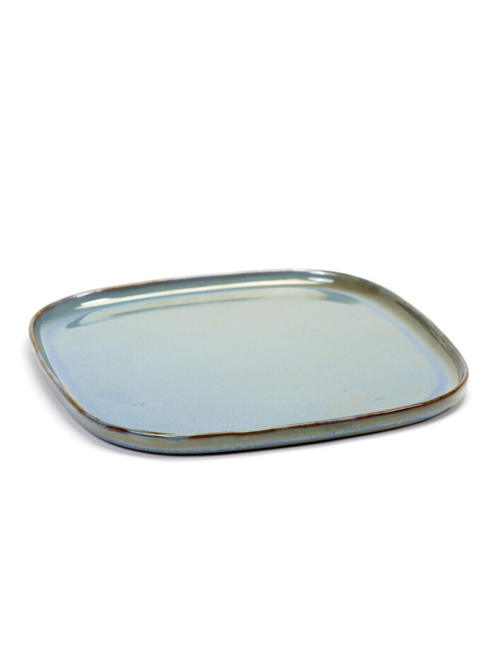 SQUARE PLATE LARGE 25,4X25,4 H1,5 CM SMOKEY BLUE