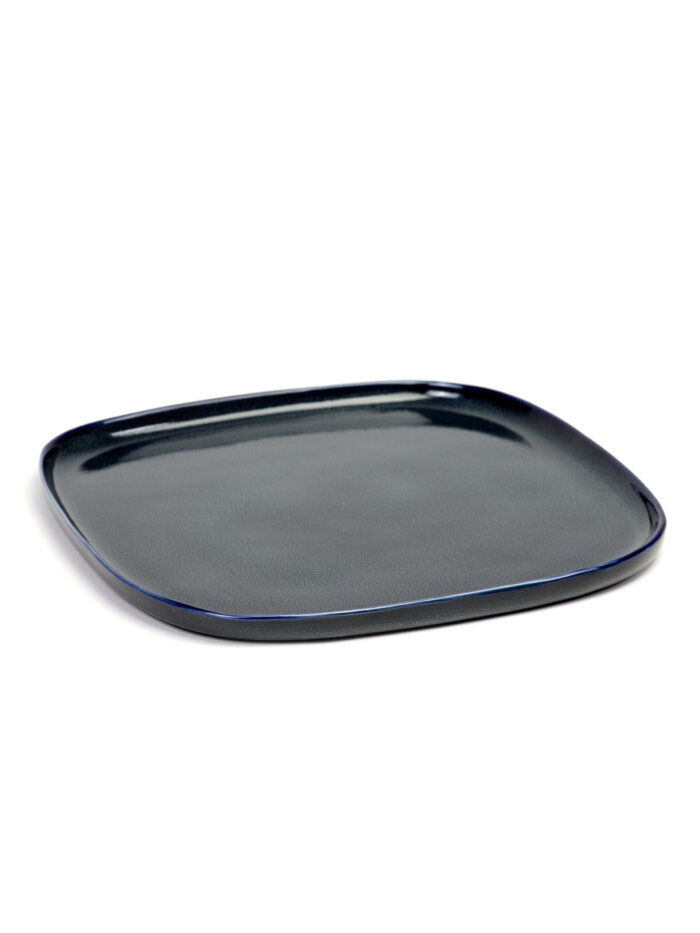 SQUARE PLATE LARGE 25,4X25,4 H1,5 CM DARK BLUE