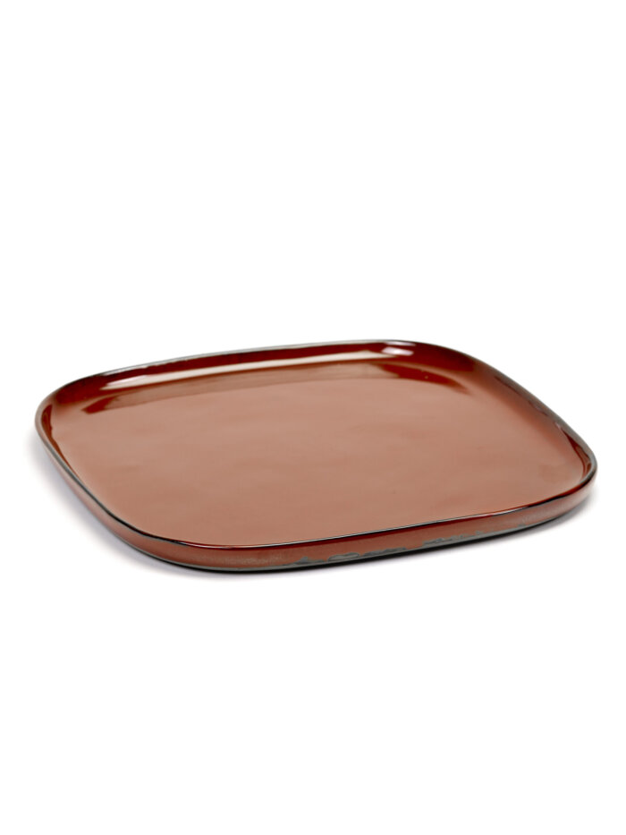 SQUARE PLATE LARGE 25,4X25,4 H1,5 CM RUST