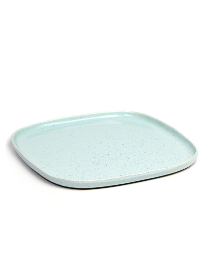 SQUARE PLATE LARGE 25,4X25,4 H1,5 CM LIGHT BLUE