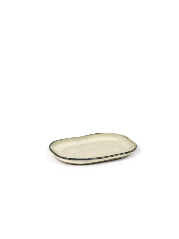 PLATE RECTANGULAR MERCI N°4  S 9,8x6,5 H0,7 OFF WHITE