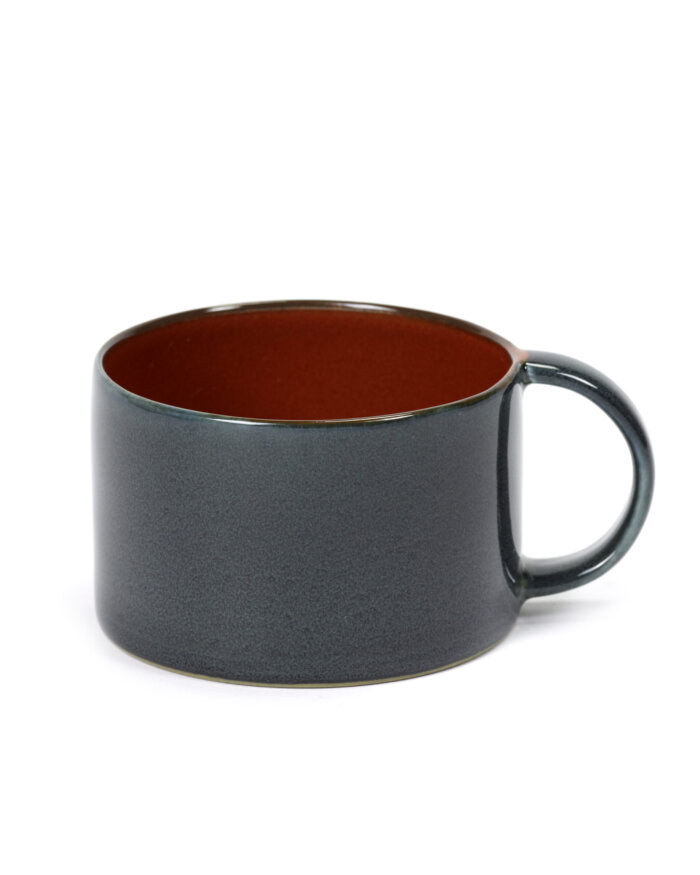 COFFEE CUP D8 H5,1 RUST/DARK BLUE