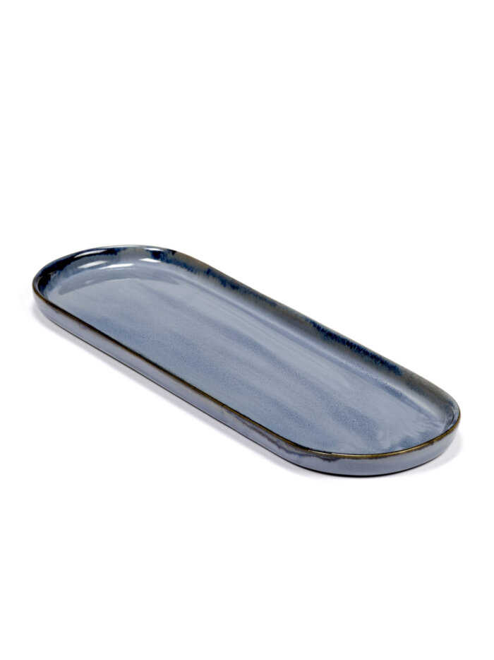 OVALE PLATE 28X9 H1,3 BLUE