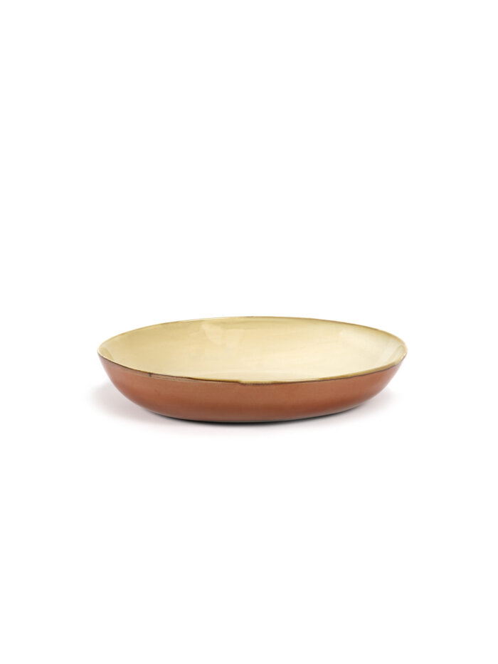 SERVING DISH OVAL L33 x W29 x H6 CM MISTY GREY / RUST