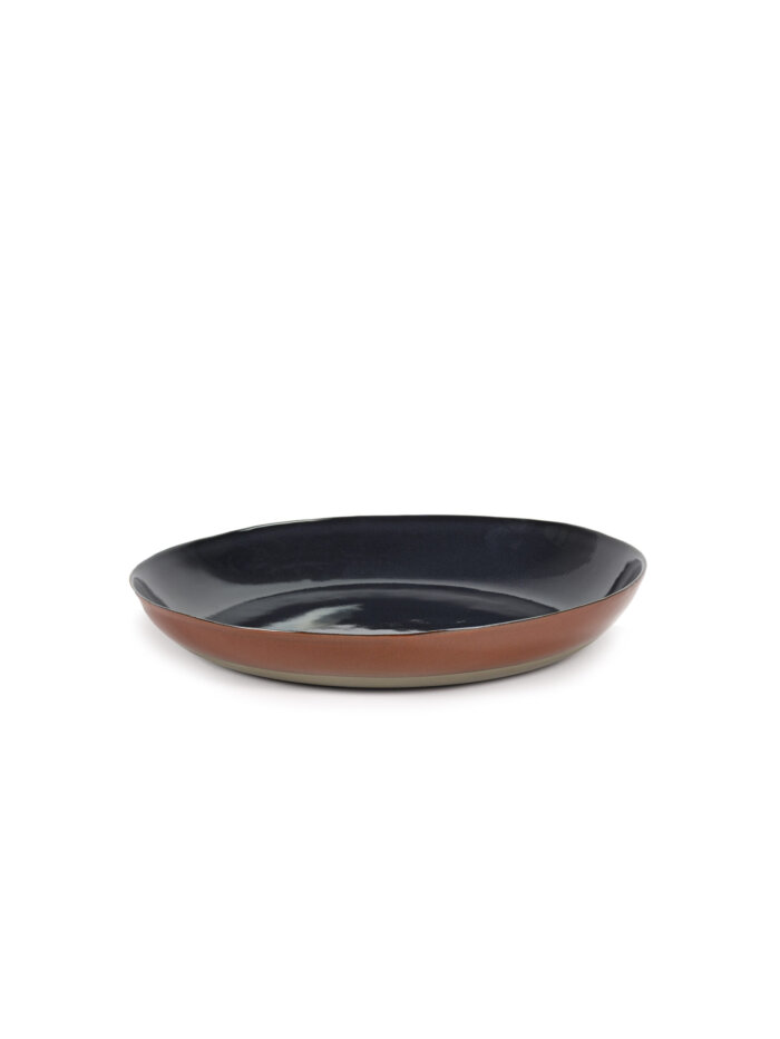 SERVING TRAY D35,5 H6 CM DARK BLUE / RUST