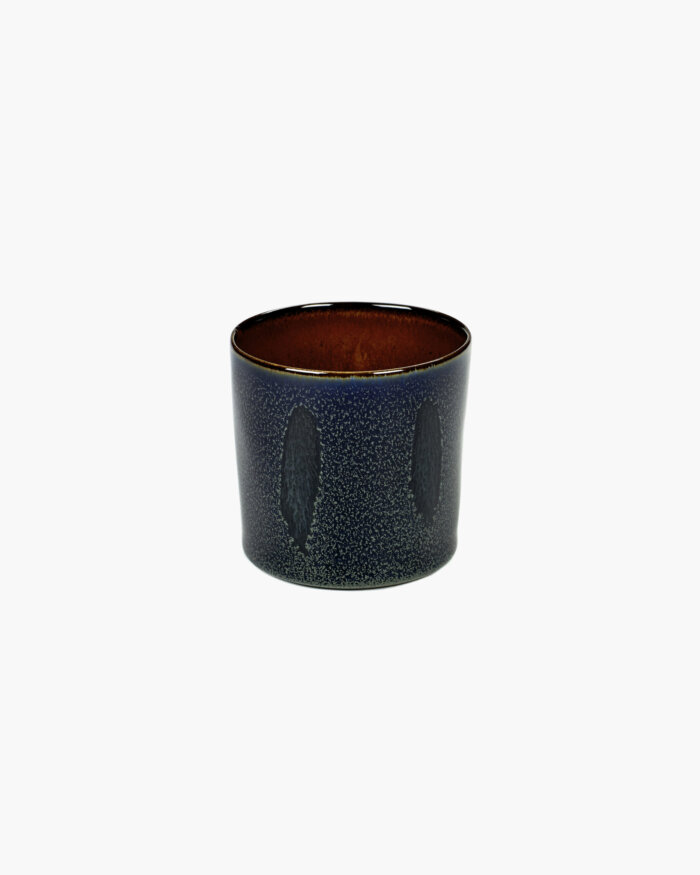 GOBLET CYLINDER HIGH D7,5 H7,5 DARK BLUE / RUST