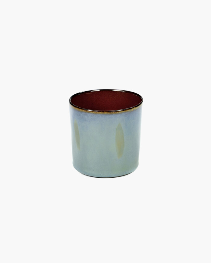 GOBLET CYLINDER HIGH D7,5 H7,5 SMOKEY BLUE / RUST
