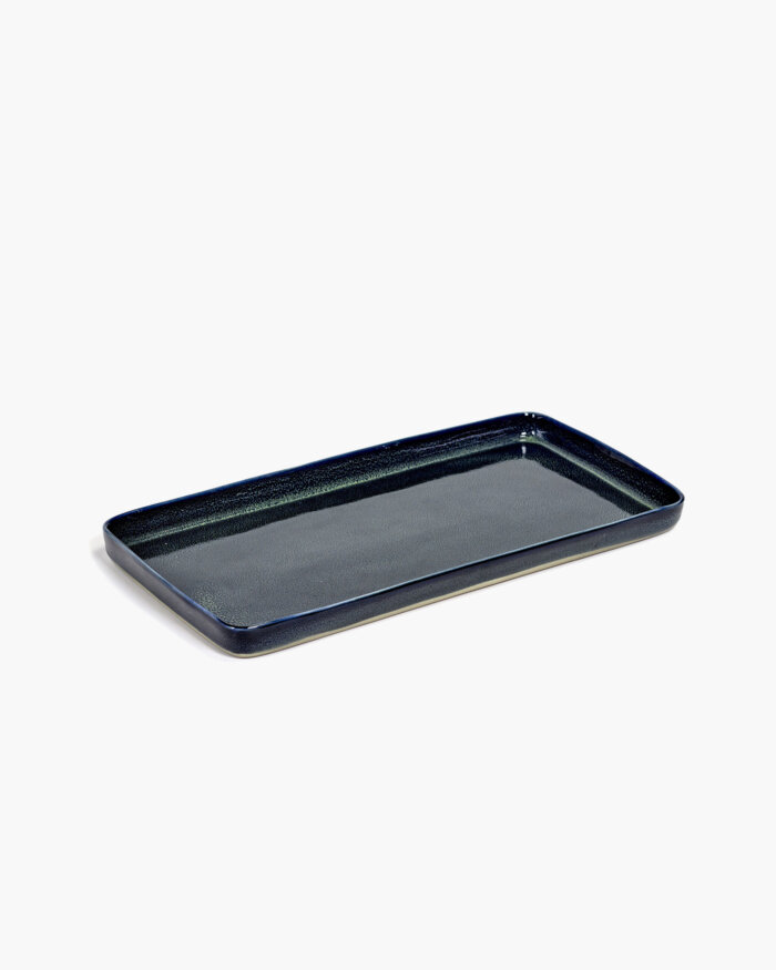 PLATE LARGE RECTANGULAR 37,3X18 H2,4 CM DARK BLUE