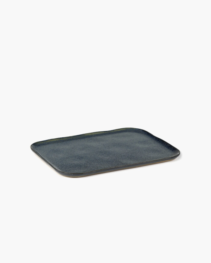 PLATE RECTANGULAR MERCI N°1 XL 32x23 H1,4 BLUE/GREY