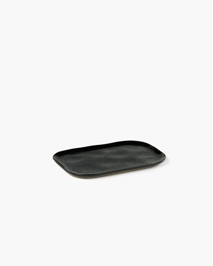 PLATE RECTANGULAR MERCI N°2 L 23x15 H1,4 DARK BLUE