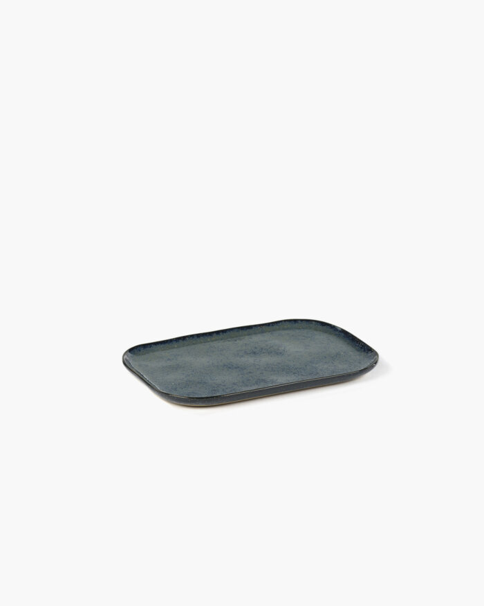 PLATE RECTANGULAR MERCI N°2 L 23x15 H1,4 BLUE/GREY