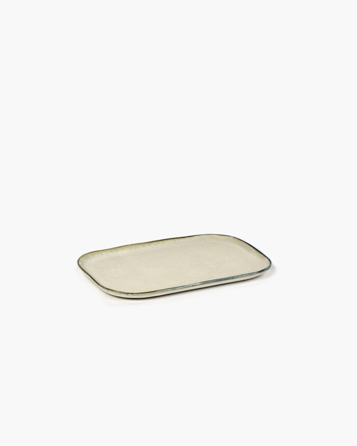 PLATE RECTANGULAR MERCI N°2 L 23x15 H1,4 OFF WHITE