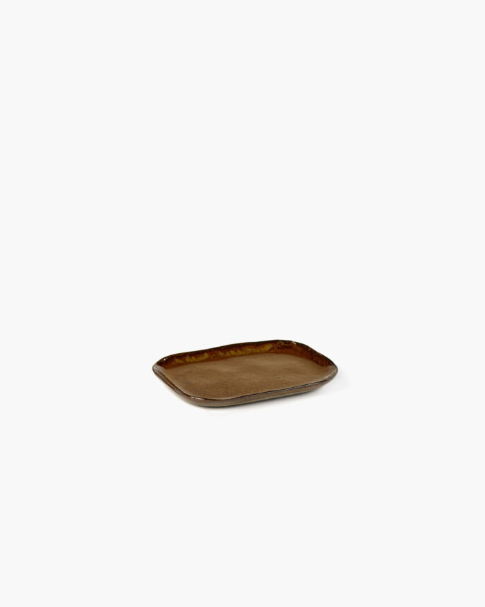 PLATE RECTANGULAR MERCI N°3 M 14,5x10,5 H1,4 OCRE/BROWN