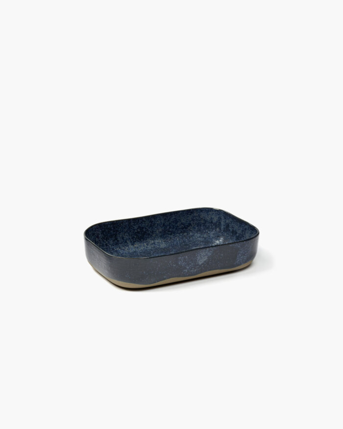EXTRA DEEP PLATE MERCI N°5  L 23x15 H5 BLUE/GREY