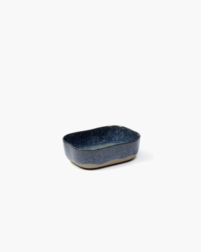 EXTRA DEEP PLATE MERCI N°6  M 14,5x10,5 H4,5 BLUE/GREY