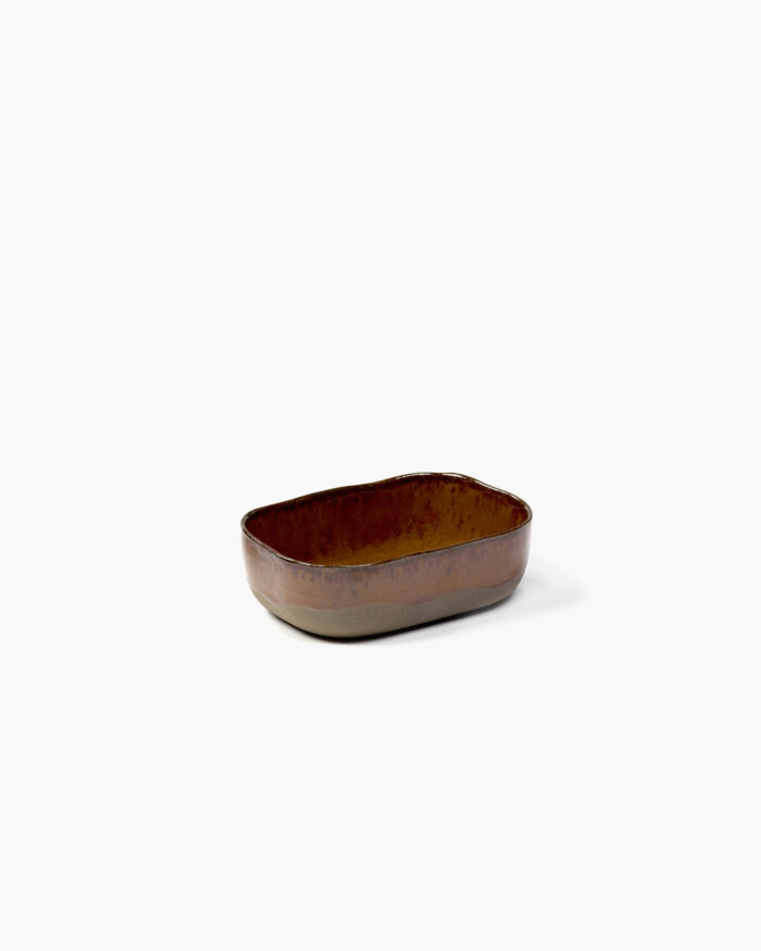 EXTRA DEEP PLATE MERCI N°6  M 14,5x10,5 H4,5 OCRE/BROWN
