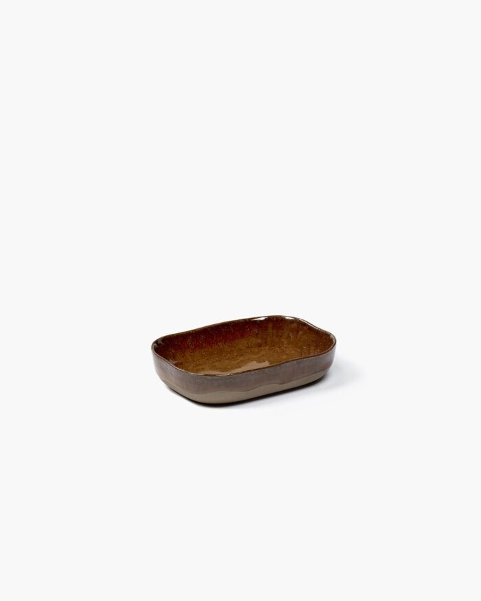 DEEP PLATE MERCI N°7  M 14,5x10,5 H3 OCRE/BROWN