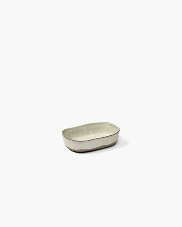 DEEP PLATE MERCI N°8  S 9,8x6,5 H2,5 OFF WHITE