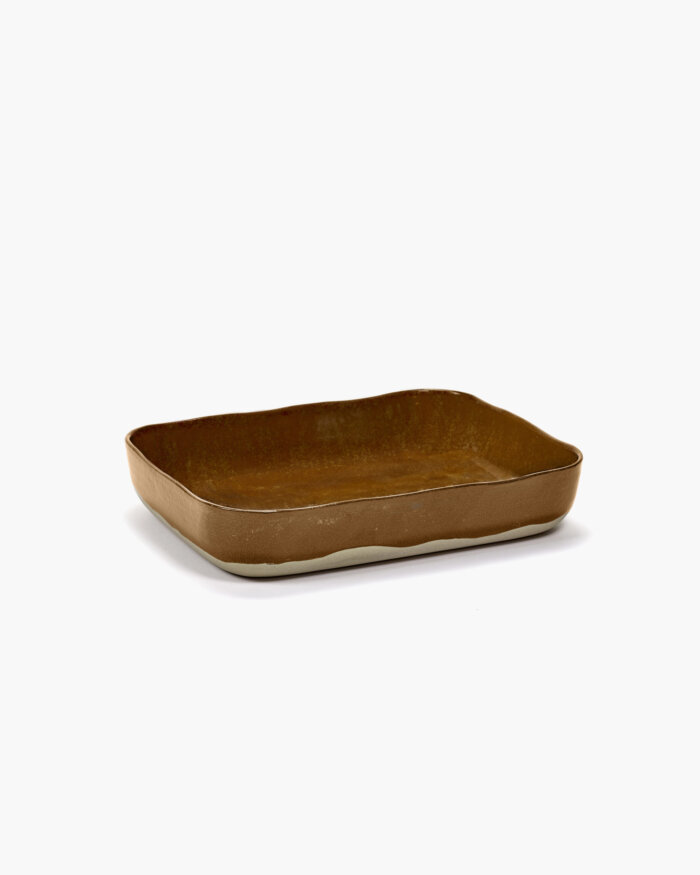 OVEN DISH  MERCI N°10 30,1x22,3 H5,5 OCRE/BROWN