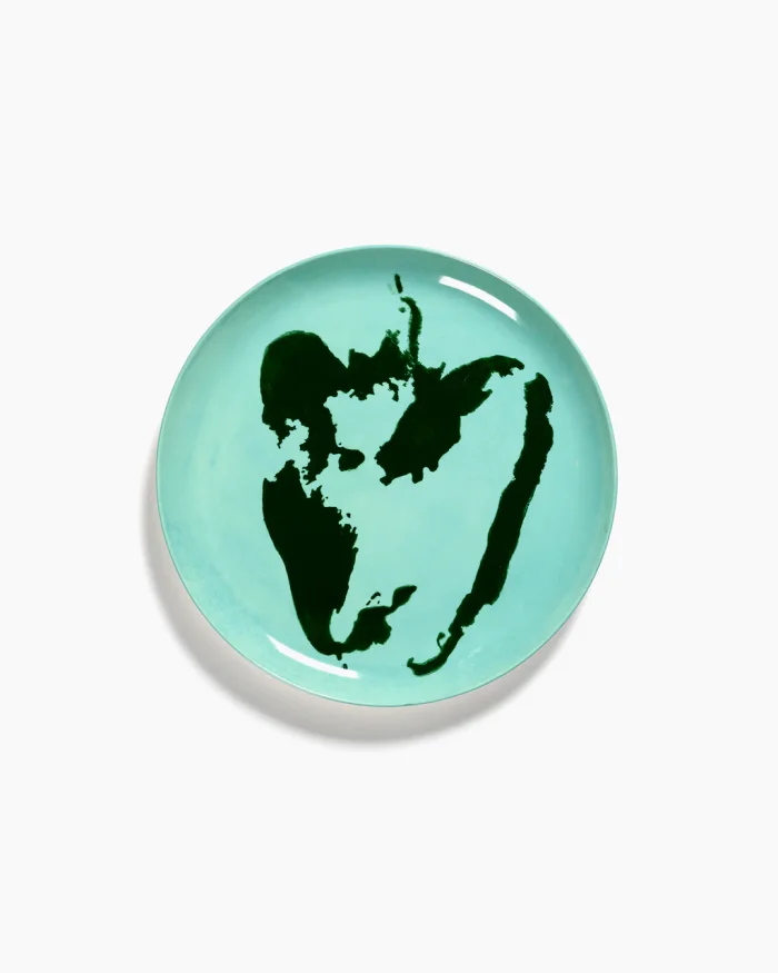 PLATE FEAST L L26,5 x W26,5 x H2 CM AZURE PEPPER GREEN