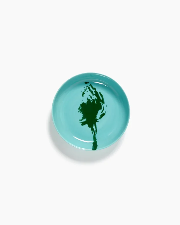 PLATE HIGH FEAST L22 x W22 x H4 CM AZURE ARTICHOKE GREEN