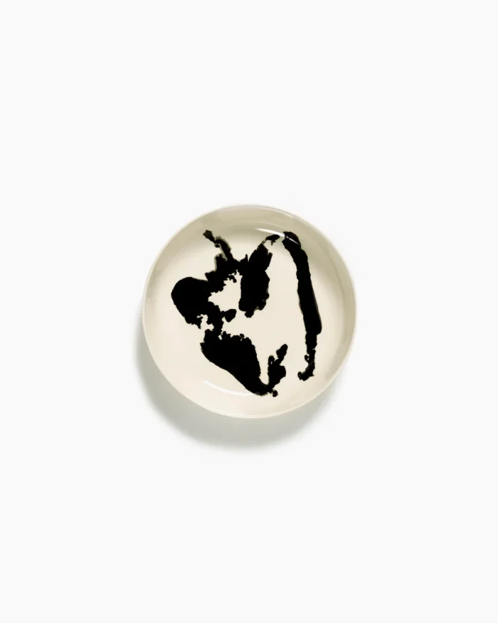 PLATE HIGH FEAST L22 x W22 x H4 CM WHITE PEPPER BLACK