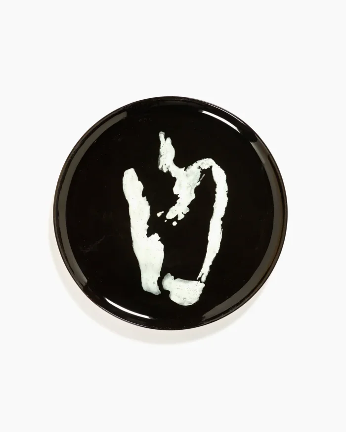 SERVING PLATE FEAST L35 x W35 x H2 CM BLACK PEPPER WHITE