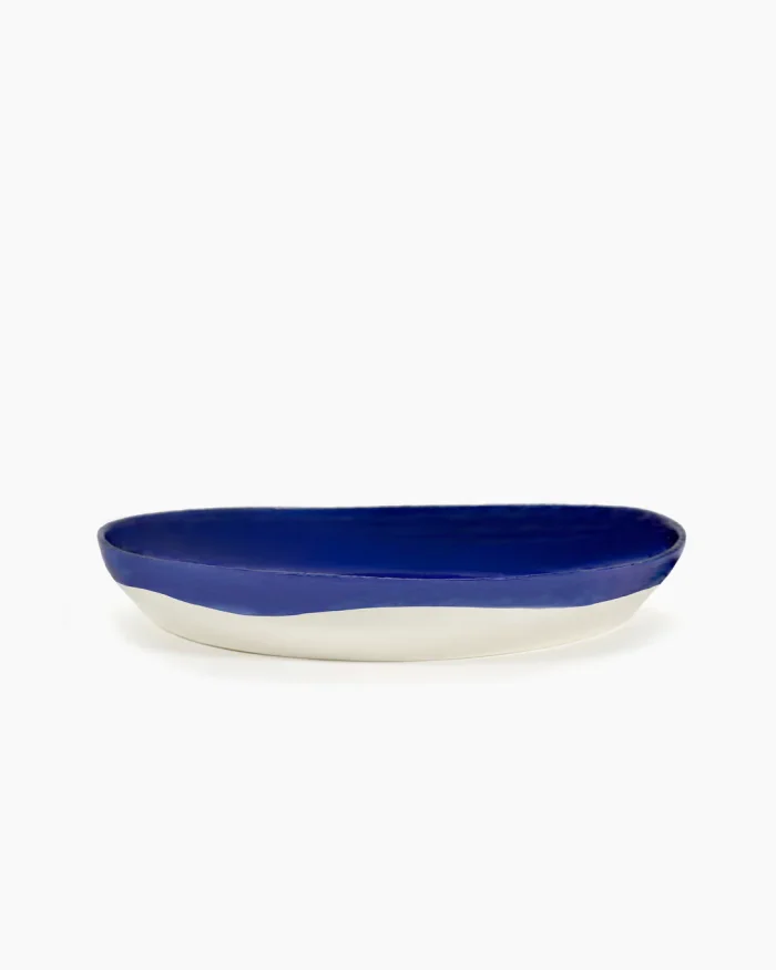 SERVING PLATE FEAST M L36 x W36 x H6 CM LAPIS LAZULI SWIRL-DOTS WHITE