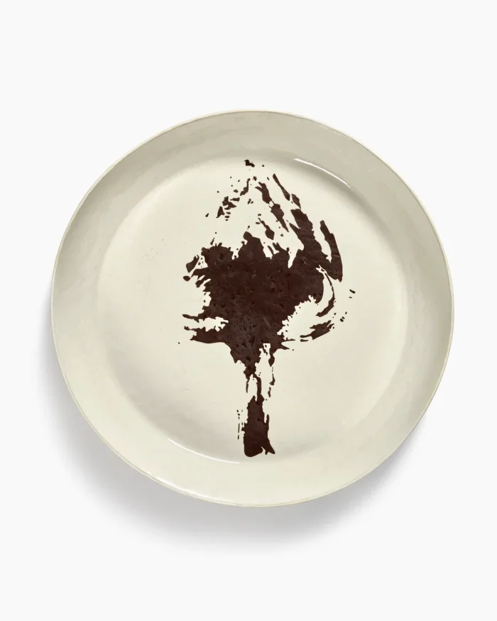 SERVING PLATE FEAST L L44,5 x W44,5 x H9 CM WHITE ARTICHOKE BLACK
