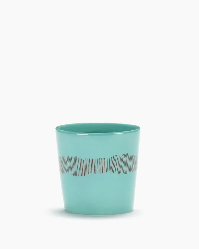 COFFEE CUP FEAST 25 CL AZURE SWIRL-STRIPES RED