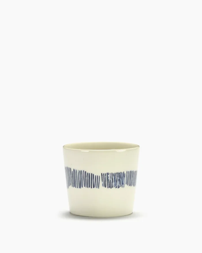 ESPRESSO CUP FEAST 15 CL WHITE SWIRL-STRIPES BLUE