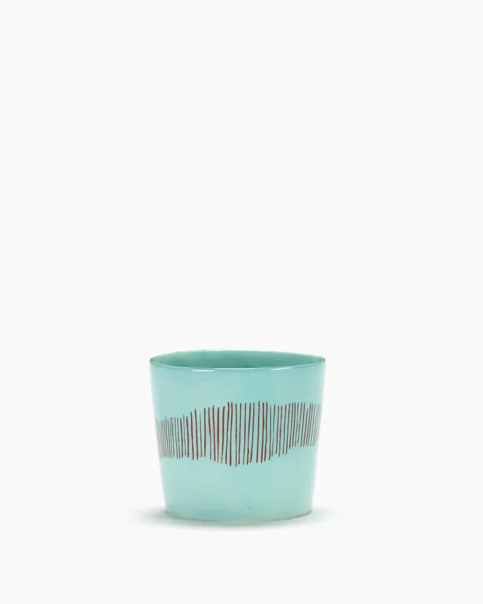 ESPRESSO CUP FEAST 15 CL AZURE SWIRL-STRIPES RED