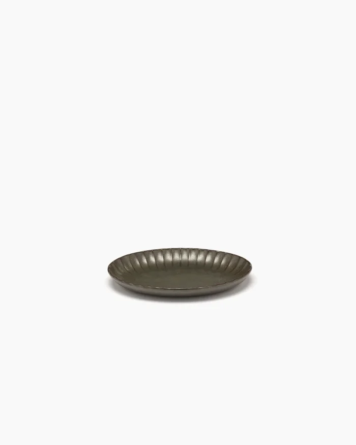 SERVING BOWL OVAL INKU L22 x W15,4 x H2,7 CM GREEN