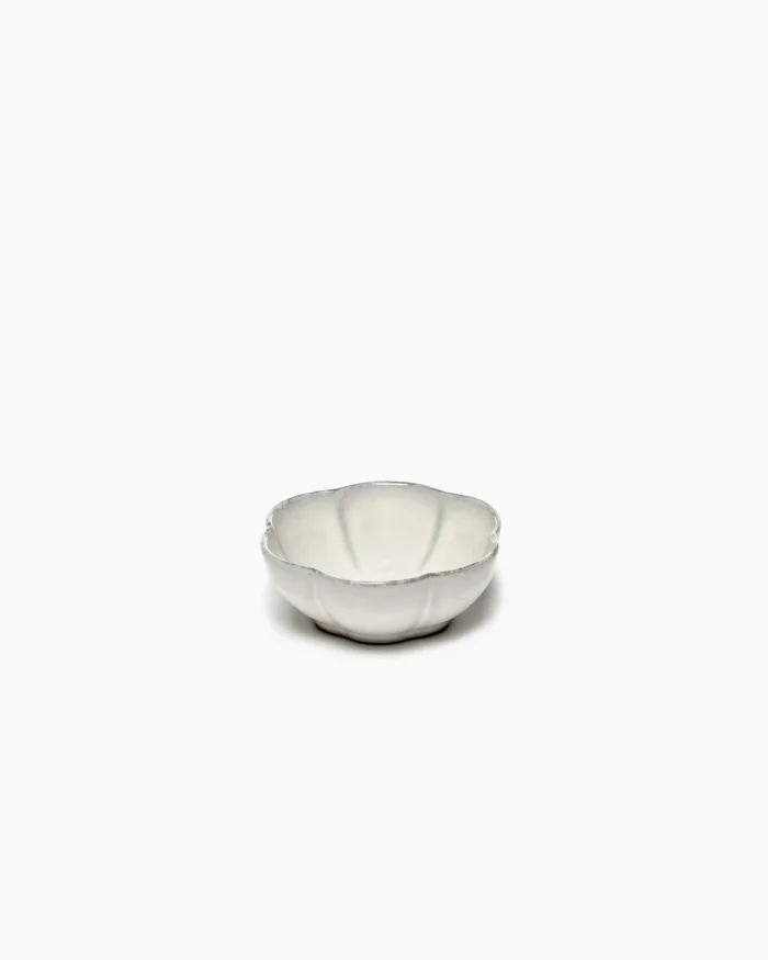 BOWL RIBBED INKU M L11 x W11 x H4 CM WHITE