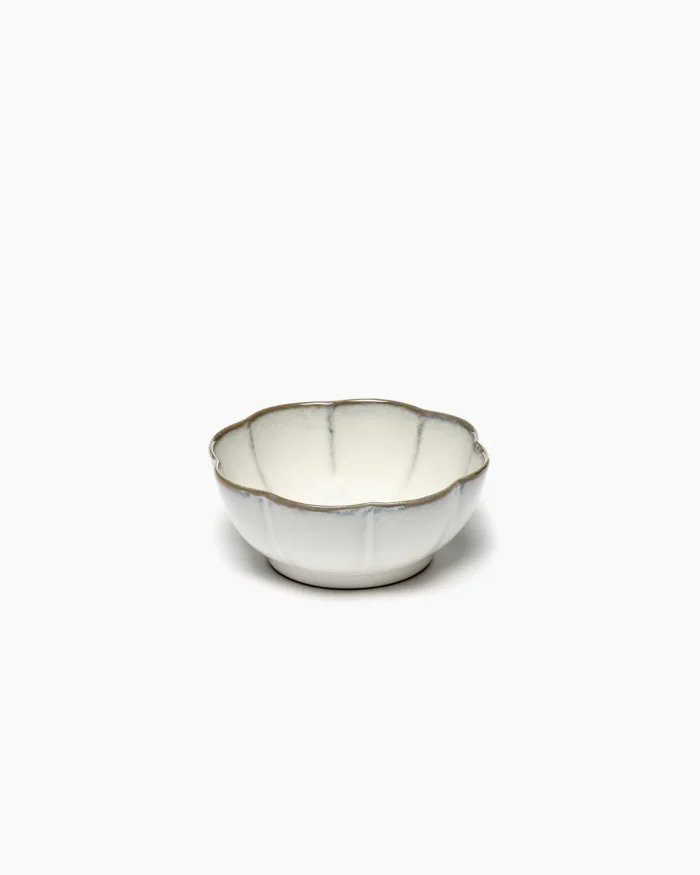 BOWL RIBBED INKU XL L15 x W15 x H6 CM WHITE