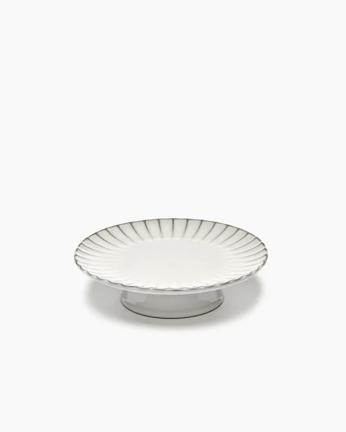 CAKE STAND INKU L L24 x W24 x H6,5 CM WHITE