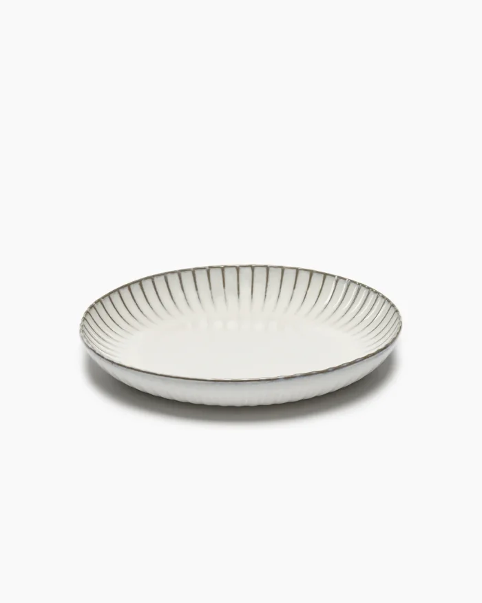 SERVING BOWL INKU M L32 x W32 x H5 CM WHITE