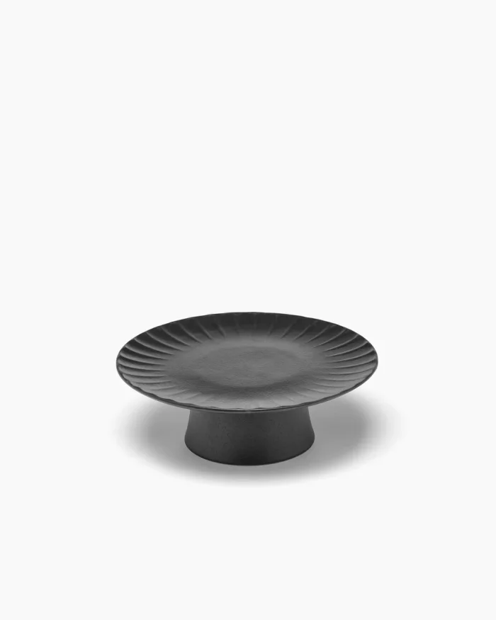 CAKE STAND INKU M L21 x W21 x H8 CM BLACK