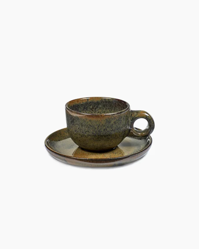 CAFE LUNGO CUP SURFACE D8 H6 WITH UNDER PLATE D13 INDI GREY