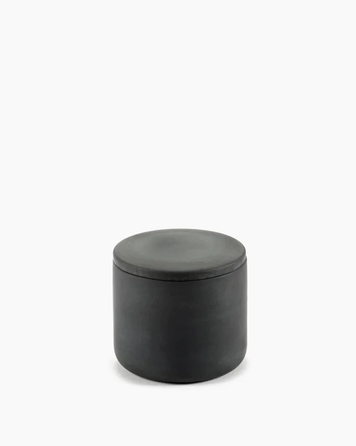 BOX WITH LID ROUND COSE S L7 x W7 x H6,5 CM DARK GREY