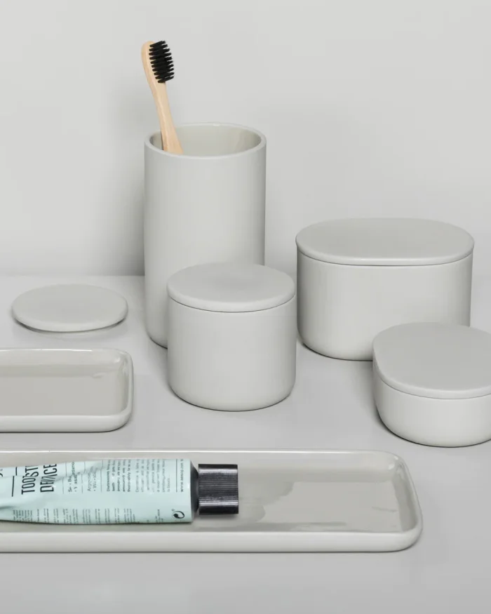 BOX WITH LID OVAL COSE L L10,2 x W7 x H6,5 CM BEIGE – Bild 2