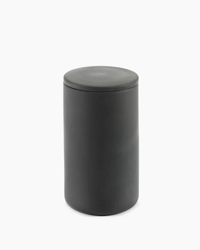 BOX WITH LID ROUND COSE L L7 x W7 x H12,6 CM DARK GREY
