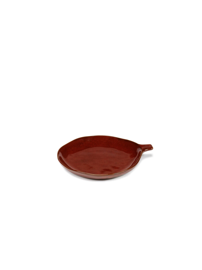 PLATE WITH HANDLE VENETIAN RED LA MÈRE L 20 W 17 H 2 CM