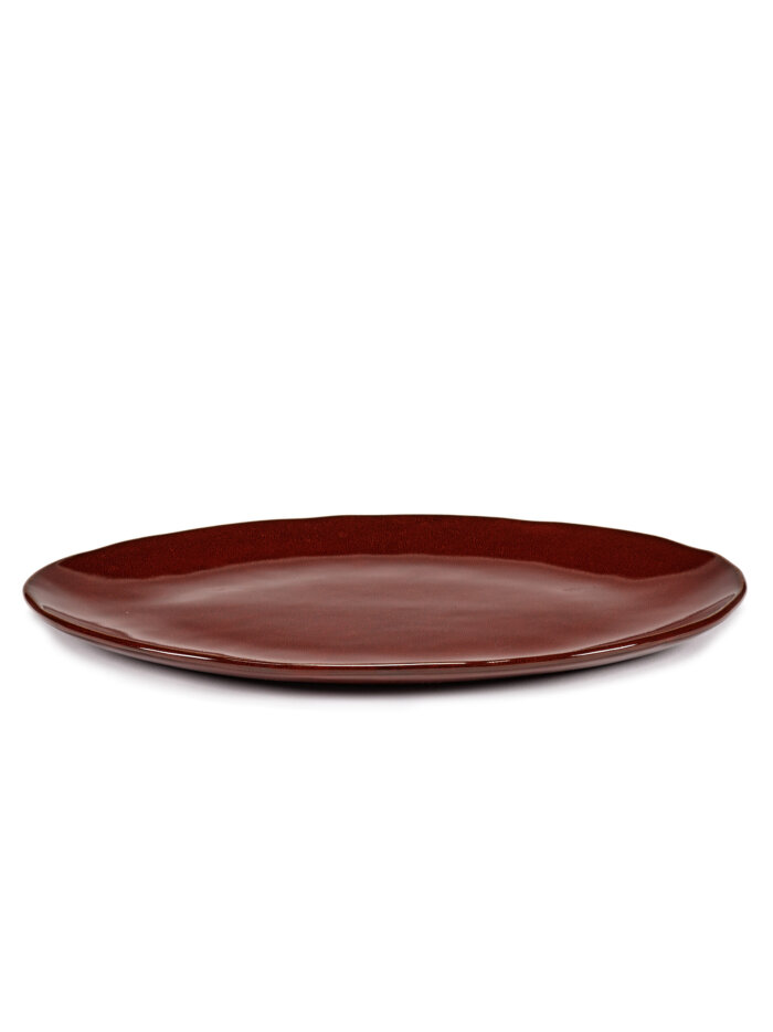 OVAL PLATE VENETIAN RED LA MÈRE L 37.5 W 27.5 H 2 CM