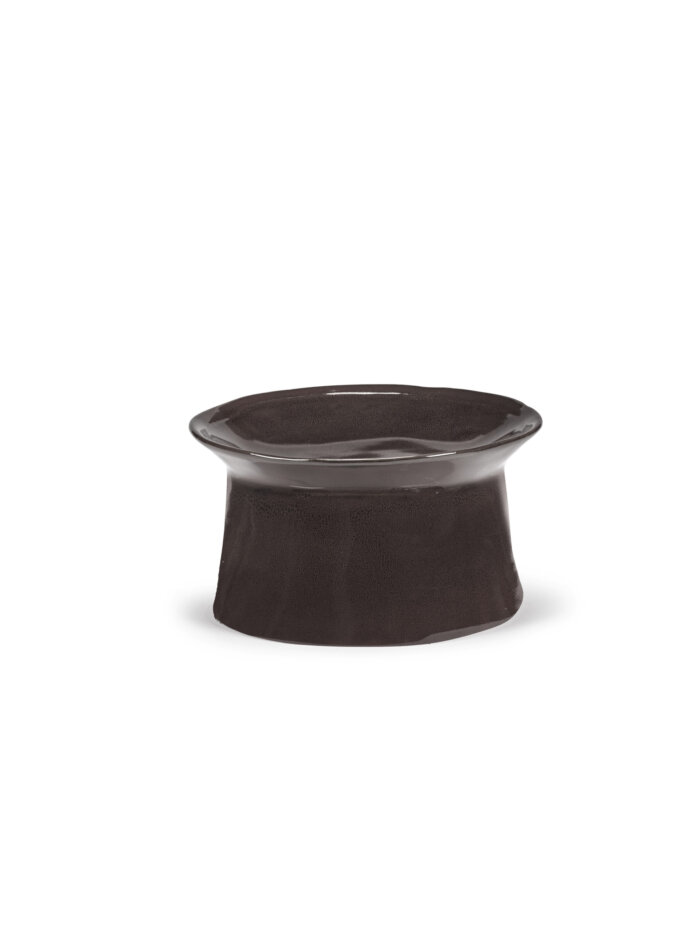 DEEP PLATE LARGE FOOT EBONY LA MÈRE L 19.5 W 19.5 H 11 CM